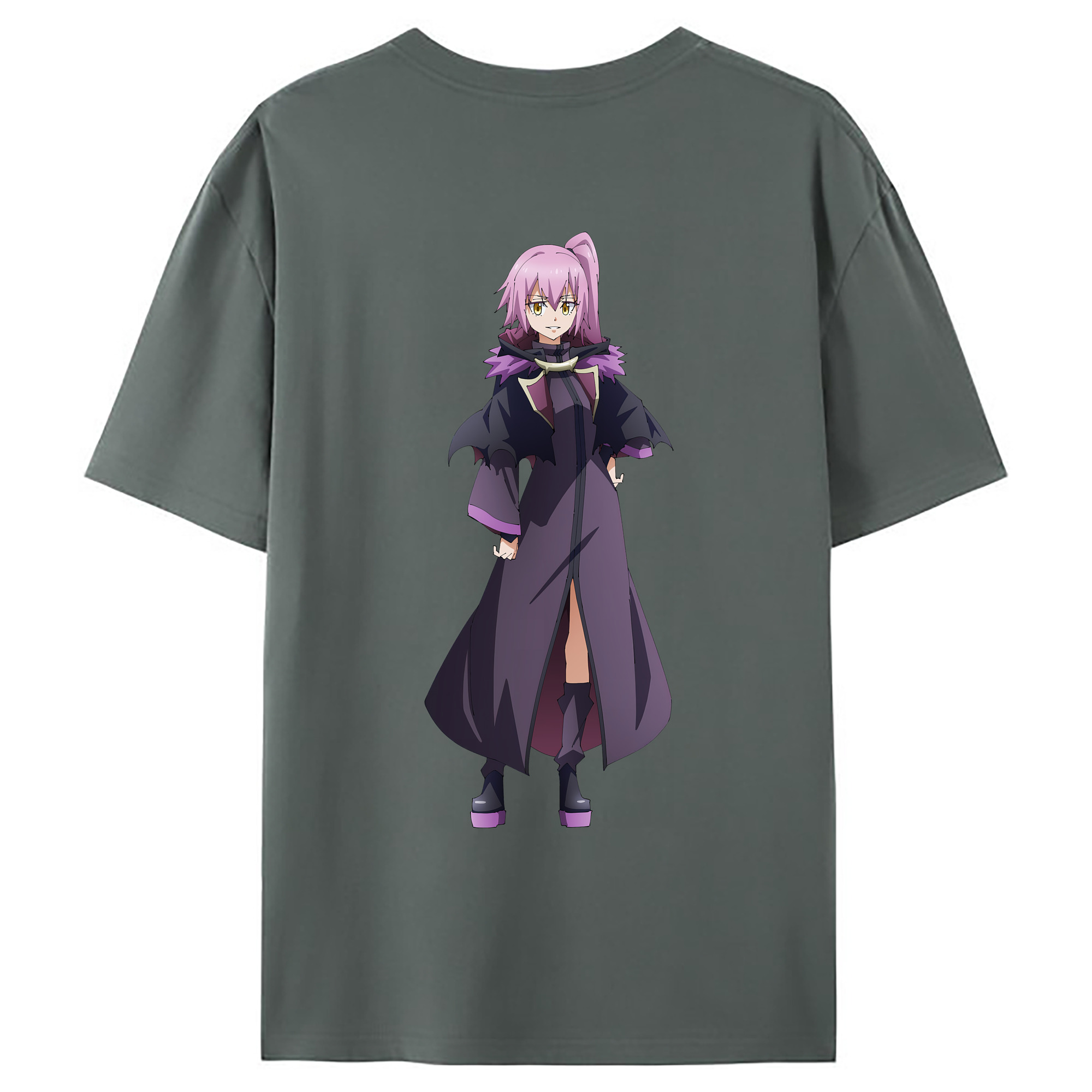 （画像用） 転スラ Regarding Reincarnated to Slime 綿100％ メンズ半袖Tシャツ（バックプリント） 通気性